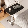 thumbnail image 3 of EDTara Table d'Appoint Mobile Pliable, Bureau au-Dessus du Lit à Hauteur Réglable avec Roulettes pour Ordinateur Ou Portable, 3 of 8