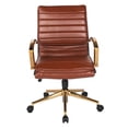 thumbnail image 4 of OSP Home Furnishings Mid-Back Saddle Brown Faux Leather Chair with Gold Finish, 4 of 7