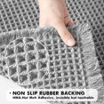 thumbnail image 5 of Set of 2 Waffle Bathroom Rugs, Boho Bath Rugs Non Slip Washable, Super Absorbent Bath Mats, Ultra Soft Rubber Backed Shower Mats for Bathroom Floor, Tub and Shower, Light Grey, 17x24 Inch, 5 of 5