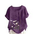 thumbnail image 1 of Birdeem T-Shirt Ample Décontracté d'Été pour Femme à Col Rond, Manches Courtes, à Imprimé Floral, 1 of 4