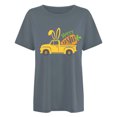 thumbnail image 4 of RKSTN Hauts Grande Taille pour Femmes Mode Été Col Rond Manches Courtes T-shirt Décontracté Ample Imprimé Graphique Voiture de Pâques, 4 of 4