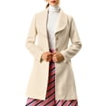 thumbnail image 2 of INSPIRE CHIC Manteau Trench Long pour Femme, Mignon, à Col Rabattu, à Simple Boutonnage, avec Ceinture, 2 of 6