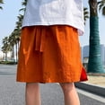 thumbnail image 4 of ohmzyzo Summer Beach Shorts for Men Drawstring Elastic Waist Solid Color Shorts Casual Lightweight Gym Workout Shorts, 4 of 7