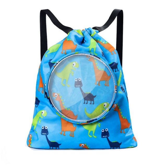 Drawstring Oxford Swim Backpack Water-Resistant Wet Separation Colorful Cute Animal Print Pvc Storage Bag Gifts For Boy Girl Children