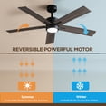 thumbnail image 3 of Vagizm Ceiling Fan with Light Remote: 52 inch Modern Bedroom Fans with Dimmable Tri-Color Temperature LED - Quiet Reversible DC Motor - Indoor Outdoor Paito Use, 3 of 7
