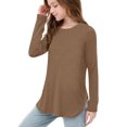 thumbnail image 1 of Plebaso Chemises à Manches Longues pour Filles Col Rond Hauts Décontractés Blouses Amples Unies pour Enfants Printemps Été, 1 of 7
