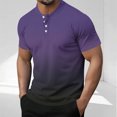 thumbnail image 2 of Plebaso Mens Fashion Tshirts Button Short Sleeve Pullover Shirts Summer Casual Basic Tees Tops for Men, 2 of 6