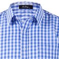 thumbnail image 4 of Pompotops Homme Automne Décontracté Coupe Ajustée Manches Longues Col Rabattu à Carreaux Haut Blouse Chemise en Solde, 4 of 6