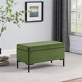thumbnail image 2 of HomePop 17.5" Medium Modern Velvet Fabric Storage Bench with Metal Legs in Green, 2 of 12