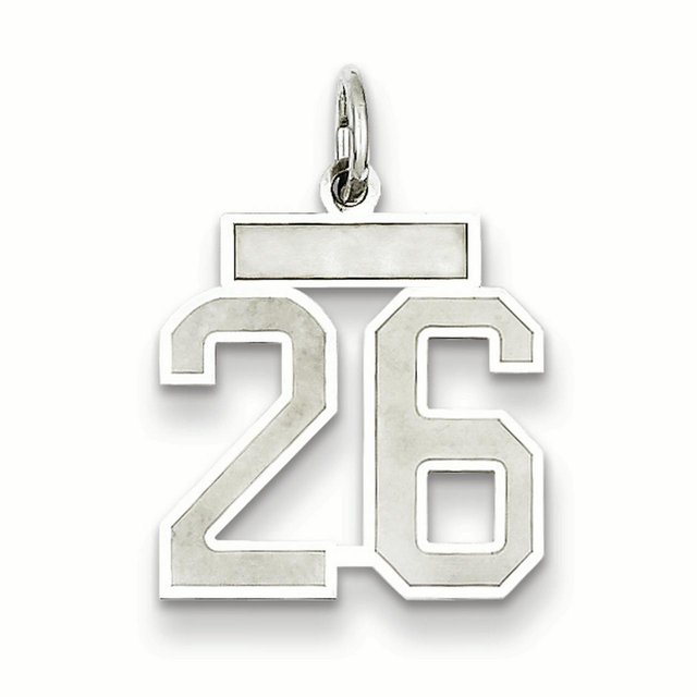 Pendentif Breloque en Argent Sterling 925 Numéro 26