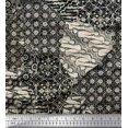 thumbnail image 1 of Soimoi Georgette Viscose Fabric Damask Patchwork Printed Fabric 1 Yard 42 Inch Wide, 1 of 3