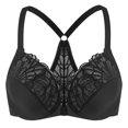 thumbnail image 1 of CHUANK Female Racerback Front Closure Unlined Underwire Bra for Women Black 34B, 1 of 6