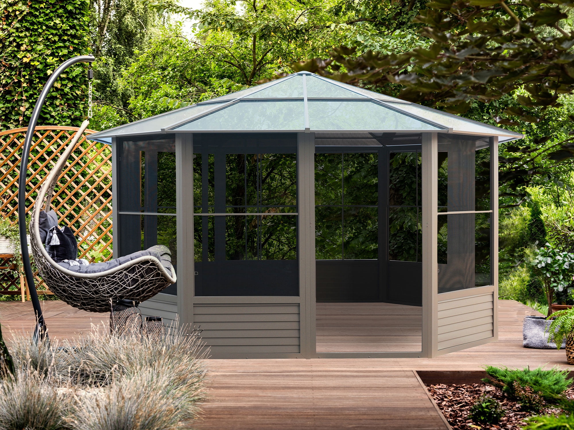 Gazebo Penguin Florence Solarium 12 ft. x 12 ft. in Sand