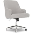 thumbnail image 1 of Pemberly Row Chaise de Bureau Moderne en Tissu avec Mousse Mémoire, Gris Pâle/chrome, 1 of 10