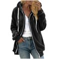 thumbnail image 1 of cllios Womens Winter Fuzzy Fleece Jacket Hooded Color Block Patchwork Cardigan Coats Oversized Fluffy Sherpa Outerwear with Pockets, 1 of 4
