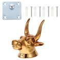 thumbnail image 1 of 1 Set Creative Bull Head Ukulele Hook Wall Mounted Guitar Hanger (Golden), 1 of 8