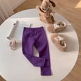 thumbnail image 2 of Pant Size 6 Girls Leggings Toddler Baby Girls Leggings Ribbed Ruffle No Print Tight Stocking Bottom Pants, 2 of 3