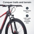 thumbnail image 2 of Schwinn Bonafide Mens Mountain Bike, Front Suspension, 24-Speed, 29-Inch Wheels, 17-Inch Aluminum Frame, Matte Black/Red, 2 of 5