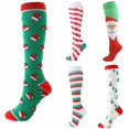 thumbnail image 3 of Chaussettes Mi-Mollet Imprimées de Noël, Longues, Chaussettes Jusqu'aux Genoux, Bas, Bas de compression Multicolores, 3 of 3
