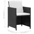 thumbnail image 4 of vidaXL Set de Salle à Manger Extérieur 9 Pièces avec Coussins Poly Rotin Noir, 4 of 5
