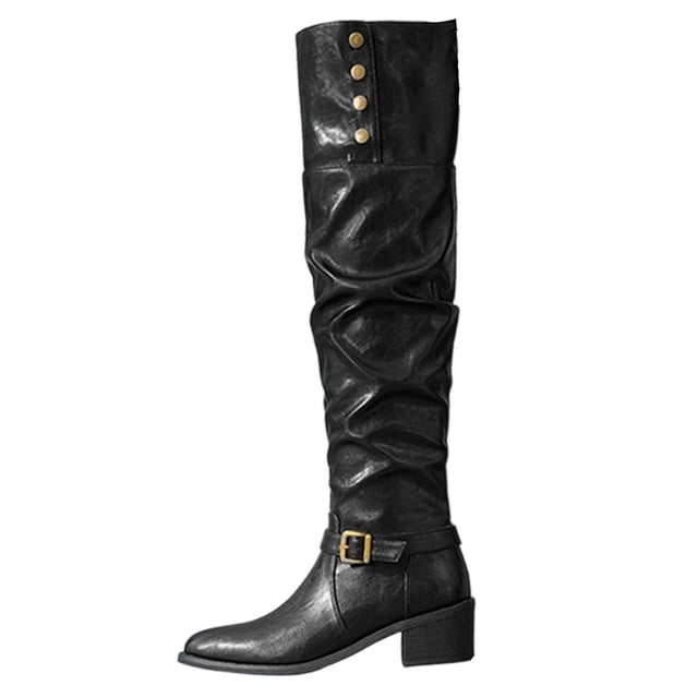 Bottes d'Hiver pour Femmes au-Dessus du Genou Décontractées Intérieur/extérieur