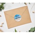 thumbnail image 3 of Darling Souvenir Round Beach Photo Save The Date Stickers Wedding Personalized Bride Groom Names And Date Envelope Seals 45 Pcs- Blue & Beige, 3 of 4