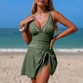 thumbnail image 5 of Ailaofu Womens Tummy Control One Piece Swimsuits Criss Cross Push Up Bathing Suits Ruched Swim Dress 2026, 5 of 5