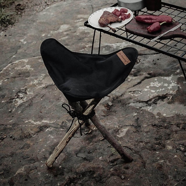 fastboy Folding Triangle Stool Cloth Outdoor Tools Lightweight for Camping Black