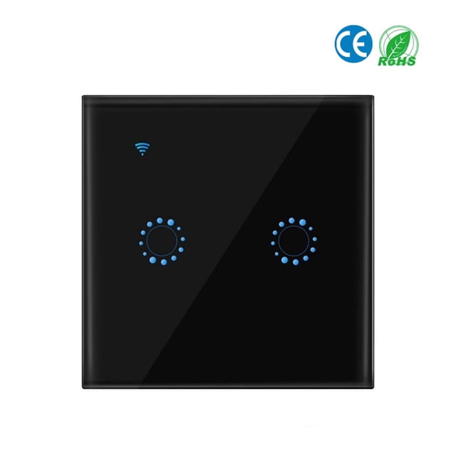Wireless Switches WiFi Light Switch Smart Wall Compatible with Alexa Echo Google Home Assistant Control APP Touchable Light Switch Phone for iOS 1 2 3 Gang
