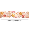 thumbnail image 3 of Halloween Theme Decoration Ribbon with Pumpkin Maple Leaf, Faux Linen Woven Ribbon for Holiday Party, DIY Gift Wrapping Bow Making Supplies, 3 of 9