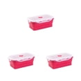 thumbnail image 4 of Thinsony Gel de Silice Léger et Compact pour Conservation Scellée en Déplacement Boîte à Lunch pour Micro-Ondes Boîte à Lunch en Silicone Rouge 1200 ml Ensemble de 3, 4 of 6