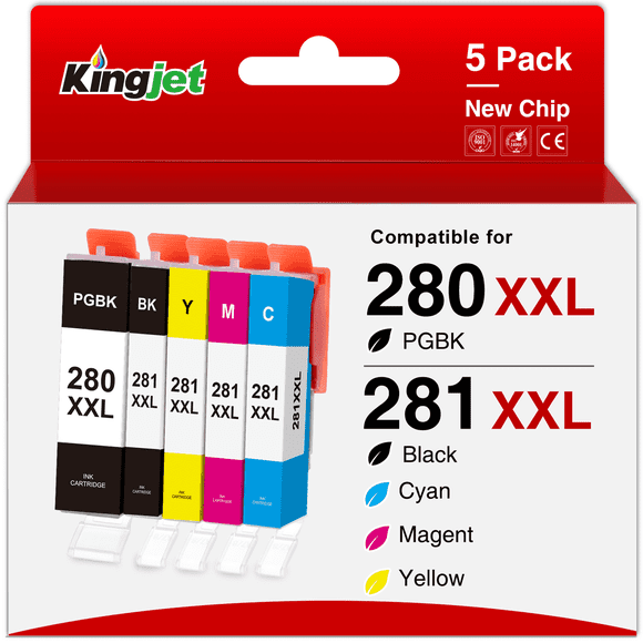 280 281 Printer Ink for Canon 280 281 Printer Ink for Canon 280 281 XXL Printer Ink for PIXMA TR8520 (5-Pack)