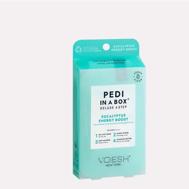Voesh Pedi In A Box Deluxe 4 Step Set - Eucalyptus Energy Boost