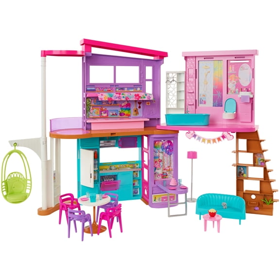 Barbie Coffret de jeu Maison de vacances 30+ éléments, 3+ ans - Exclusivité Walmart