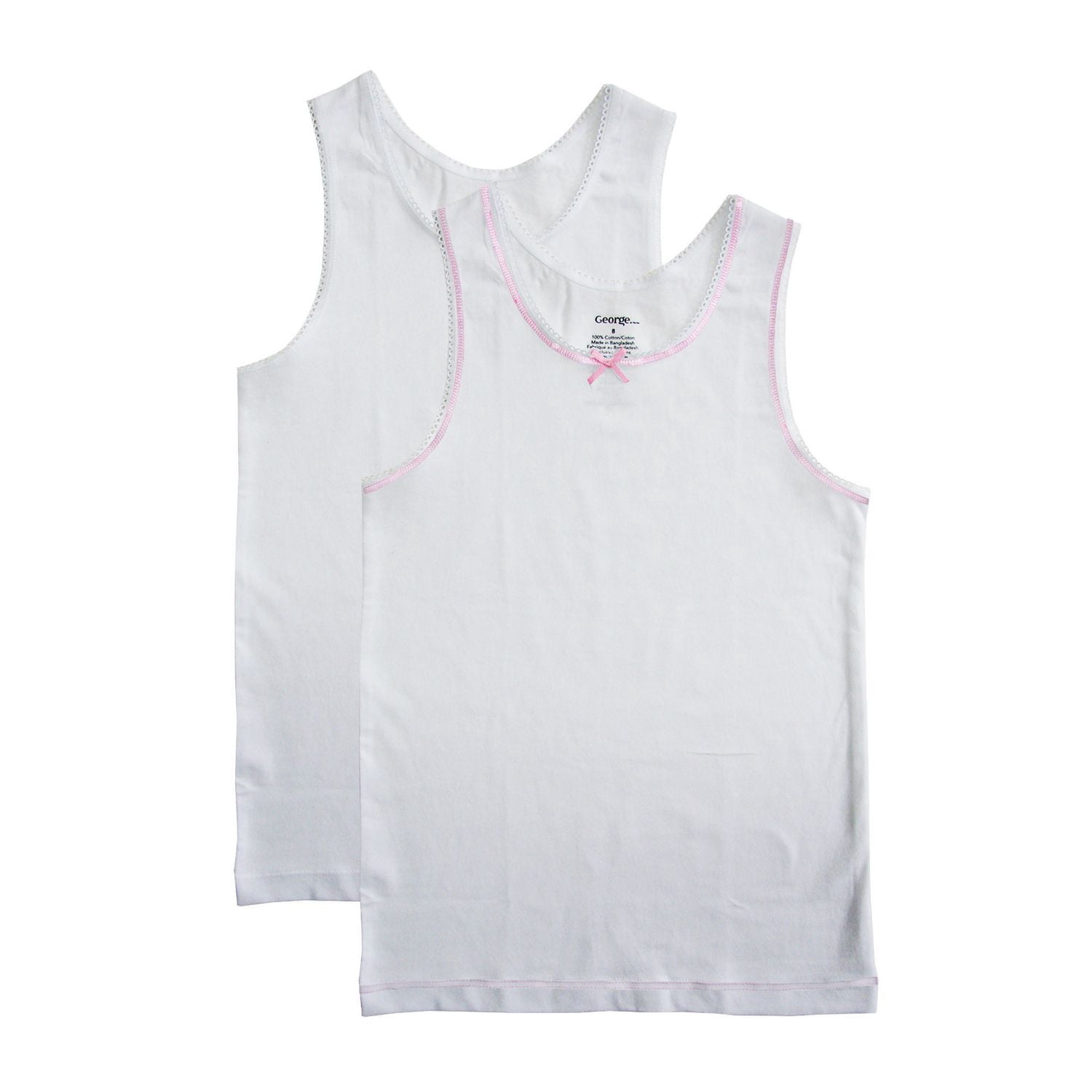 George Girls' Cotton Vest 2-Pack