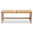 thumbnail image 2 of Baxton Studio Banc de Salle à Manger en Bois Finition Chêne Brun et Chanvre, 2 of 8