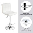 thumbnail image 3 of Bronte Living Leatherette Bar Stool 360 Swivel, Adjustable Height 24" to 33" Mid-Backrest, with Hard Floor Protection Rubber Band - Series Clementine - Set of 2, 3 of 9