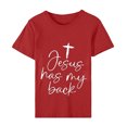 thumbnail image 4 of EGNMCR Easter Chemise Femme Chemises Imprimé de Pâques Lettrage de Pâques pour Femme Imprimé Col Rond Manches Courtes Haut Manches Courtes Col Rond/chemise T-Shirts pour Femmes, 4 of 5