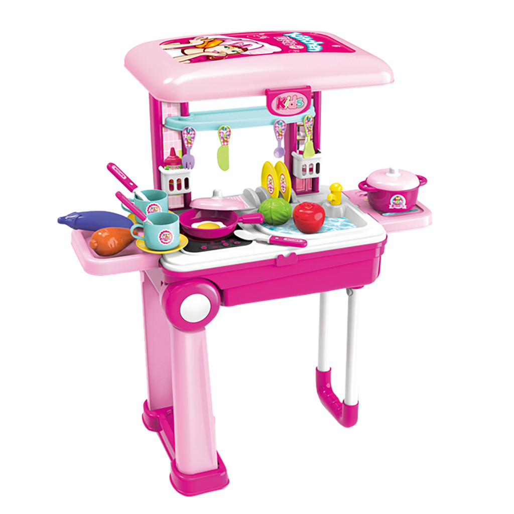 Fufafayo KidsKitchenToySet, CookingToyswith Light and Sound, Role Play EducationalToysfor Little One, Interactive Play Kitchen forGirlsBoys, DIYToyGift forChildrenBedroom Playroom