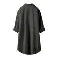 thumbnail image 4 of Weiqiqre Womens Spring Tops Oversized Linen Shirts Blouses Tops Long Sleeve High Low Button Up Shirts, 4 of 4