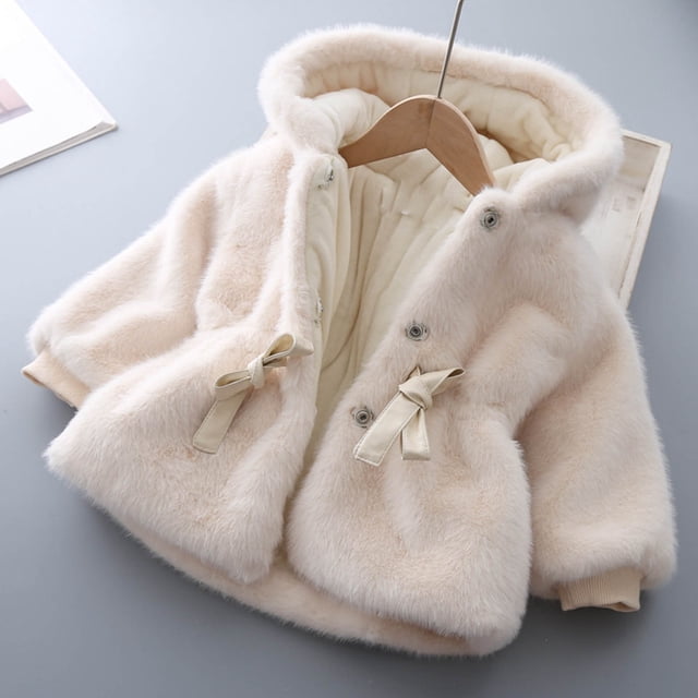 RXIRUCGD Manteau à Manches Longues pour Enfants à Col Rond, Bas à Manches Longues en Peluche ( Blanc, Taille : 3 Ans )