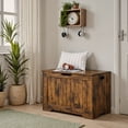 thumbnail image 4 of Coffre de Rangement, Banc de Rangement pour Chaussures d'Entrée avec 2 Charnières de Sécurité, Style Ferme, Brun, 4 of 5