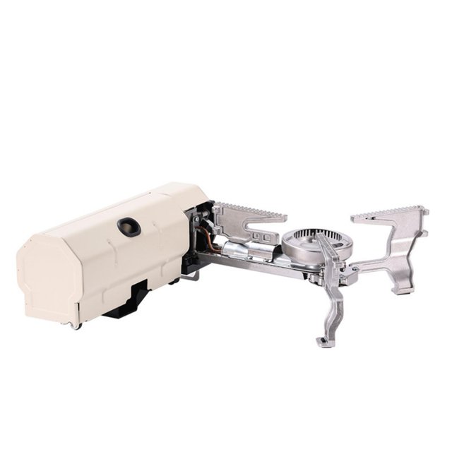 Tignapoo Portable Gas Stove for Outdoor Camping and Picnic, Foldable Tea Boiler Cooker, 2600W, Beige - Convenient and Efficient Solution for Cooking Outdoors