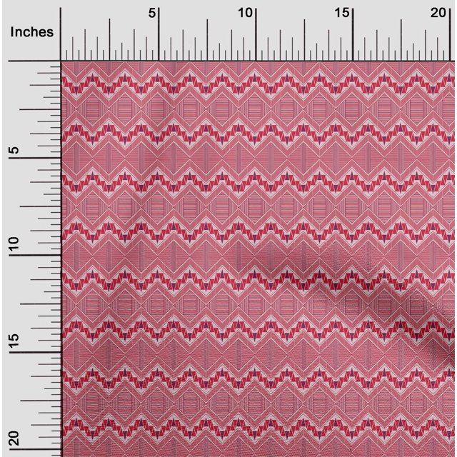 oneOone Organic Cotton Poplin Twill Fabric Chevron & Triangle Geometric Print Fabric BTY 42 Inch Wide