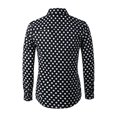 thumbnail image 3 of INSPIRE CHIC Men's Shirt Polka Dots Pattern Point Collar Long Sleeve Button Down Shirt 50 Black, 3 of 7