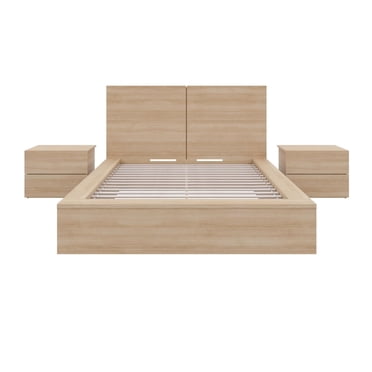 Nexera James 4-Piece King Bedroom Set, Nautral Blonde Oak