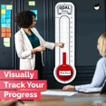 thumbnail image 4 of Fundraising Thermometer Chart Goal Tracker | Dry Erase Goal Setting Wall Mounted Thermometer | Giant Sales Goal Board with Pull-Through Ribbon Progress Tracker (46��� x 12���) by ORCA, 4 of 6