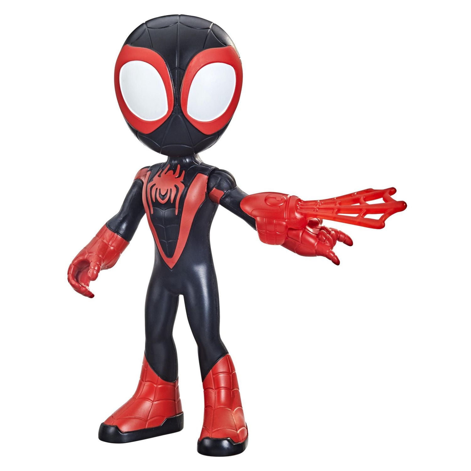 Marvel Spidey and His Amazing Friends Supersized Miles Morales: Spider-Man Figure, 9-Inch Action Figure, Preschool Toys for Kids, Super Hero Toys