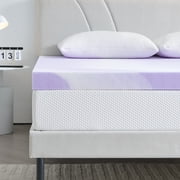 Lecuneey Queen Mattress Topper, 3 Inch Foam Mattress Topper Queen,60 * 80 Inch，Purple