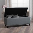 thumbnail image 2 of Noble House Tina Charcoal Fabric Storage Ottoman, 2 of 5